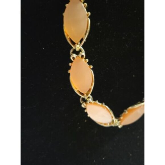 Vintage MCM Peach Moonglow Thermoset Necklace Choker 16" - Picture 4 of 7